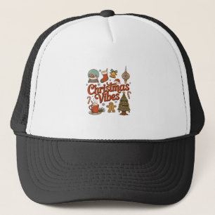 Casquette Noël Vibes Boule à Neige Bonhomme en Pain d'Épice