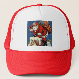 Casquette Noël vintage, le Père Noël descend Chimney avec jo