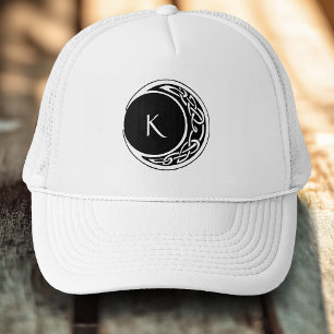 Casquette Nœud Celtique Monogramme Cercle Lunaire Noir Blanc