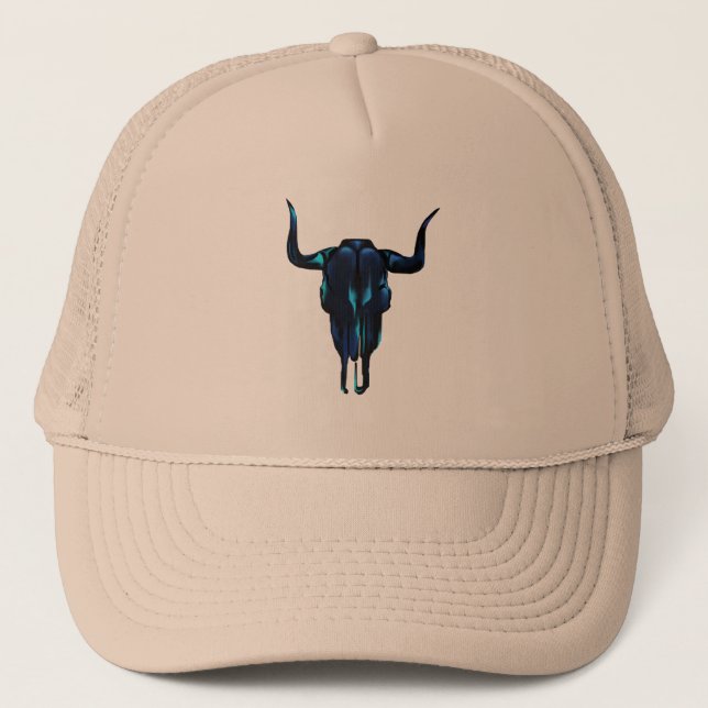 Casquette noir de crâne de boeuf (Devant)