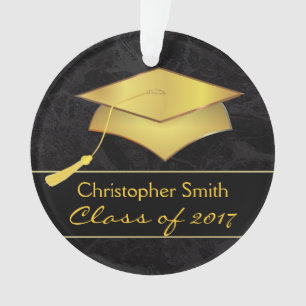 Casquette noir de diplômé d'or - cadeau de photo