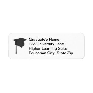 Casquette noir d'obtention du diplôme, étiquettes