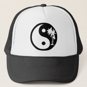 Casquette noir et blanc de Yin Yang de palmier
