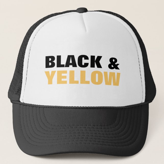CASQUETTE NOIR ET JAUNE (Devant)