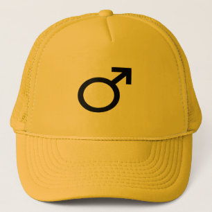 Casquette noir et jaune de symbole masculin