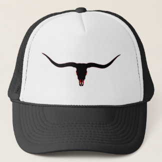 Casquette Noir et rouge de crâne de Longhorn