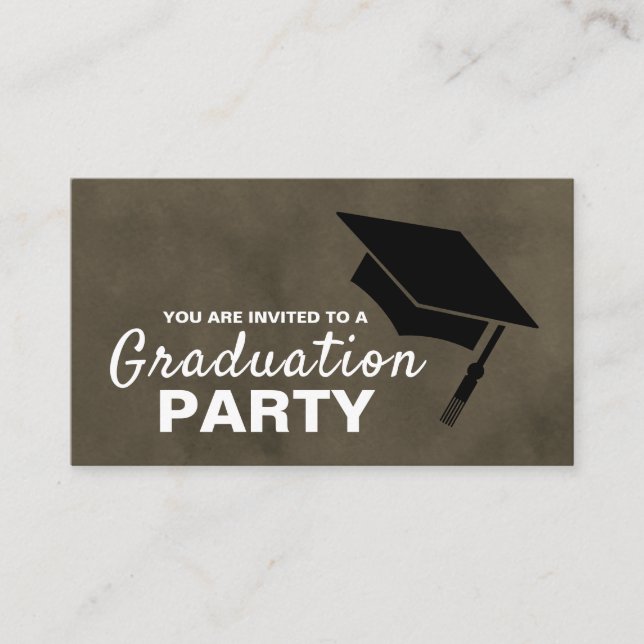 Casquette noir, Graduation Party Billet Invitation (Devant)