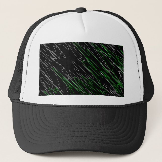 Casquette Noir marbré vert (Devant)