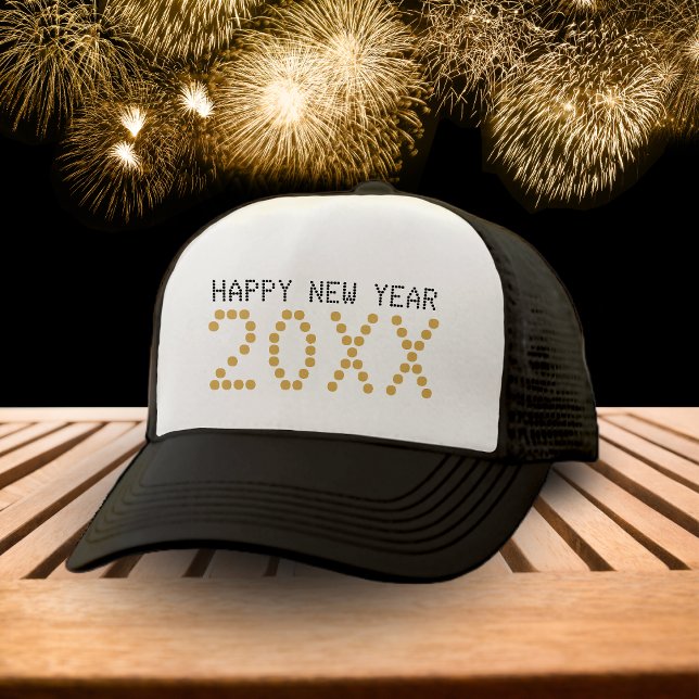 Casquette Noir & Or Bonne Année 2024 (Black & Gold Happy New Year 2024 Trucker Hat)