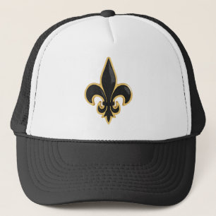 Casquette Noir simple et Gold Fleur de Lis