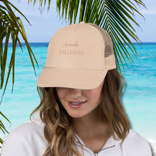 Casquette Noir tendance Elegant Prénom Tan Brown