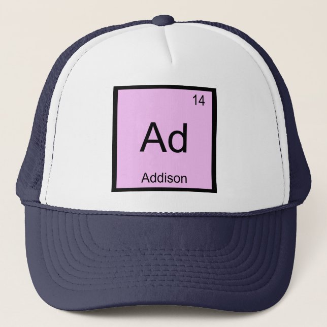 Casquette Nom Addison Élément Chimique Tableau Périodique (Devant)