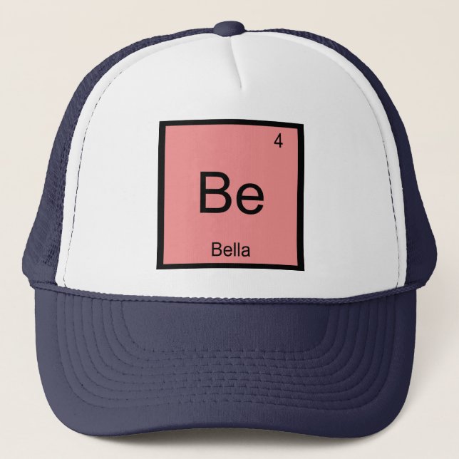Casquette Nom de Bella Chimie Élément Tableau périodique (Devant)