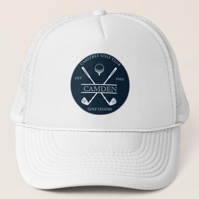 Casquette Nom de club de golf classique bleu foncé (Devant)