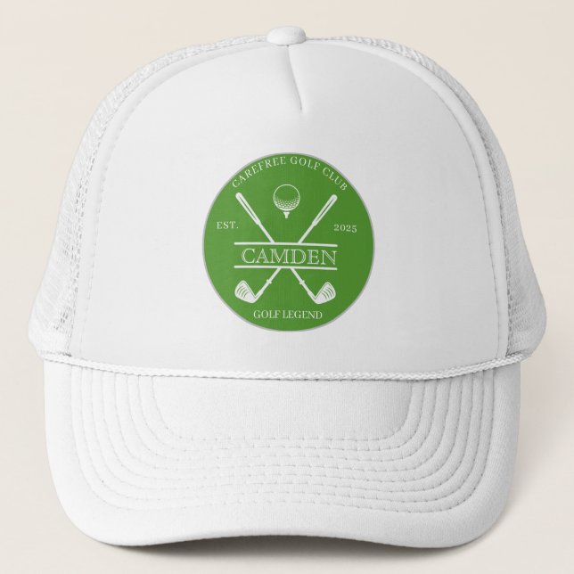 Casquette Nom de club de golf classique vert (Devant)
