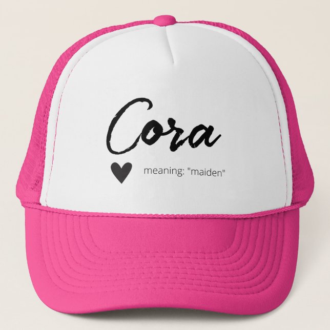 Casquette Nom de Cora Révéler Signification Minimal Texte No (Devant)