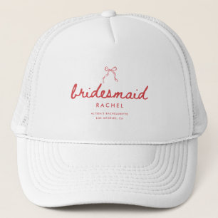 Casquette Nom de demoiselle d'honneur personnalisé Coquette