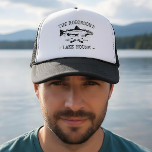 Casquette Nom de famille Lake House Oars Fish Style rustique