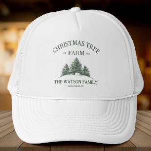 Casquette Nom de famille personnalisé Christmas Tree Farm Re
