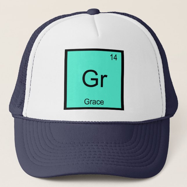 Casquette Nom de grâce Chimie Élément Tableau périodique (Devant)