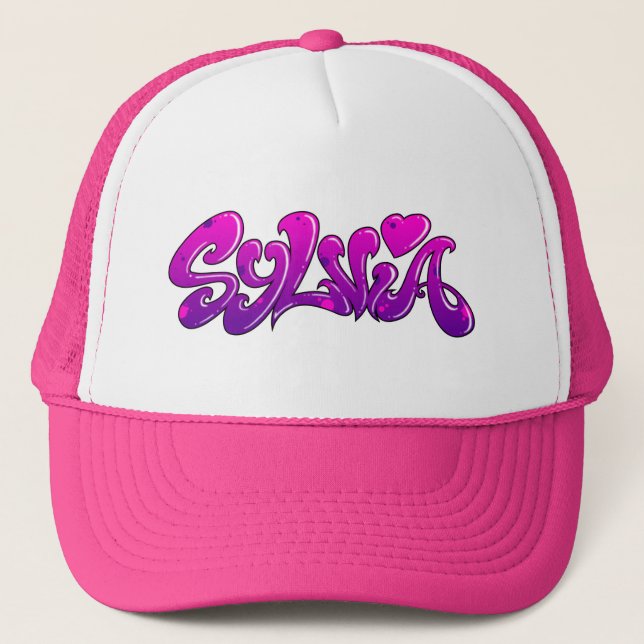 Casquette Nom de graffiti de SYLVIA - (Devant)