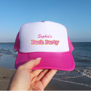 Casquette Nom de la partie de plage rose rétro