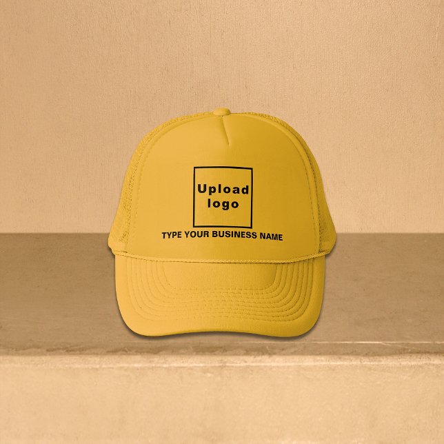 Casquette Nom de l'entreprise et logo Chapeau de camion jaun (Your business name and logo on yellow trucker hat)