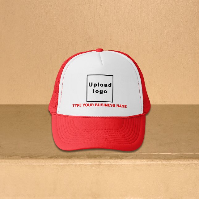 Casquette Nom de l'entreprise et logo Chapeau de camion roug (Red business brand on trucker hat)