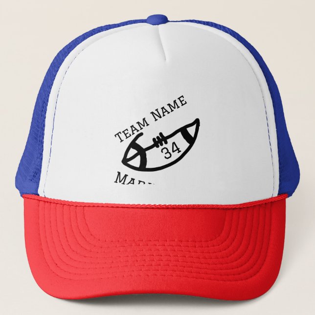 Casquette nom de l'équipe ajouter nom du joueur date sports (Devant)