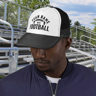 Casquette Nom de l'équipe de football personnalisé noir