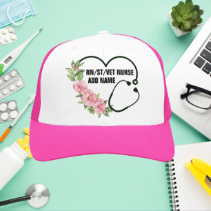 Casquette Nom de l'infirmière étudiante-inscrite-vétéran