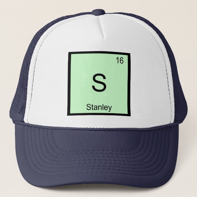 Casquette Nom de Stanley Élément de chimie Tableau périodiqu (Devant)