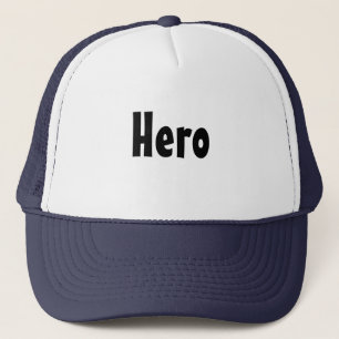 Casquette Nom de texte héros avec couleur blanche et marine