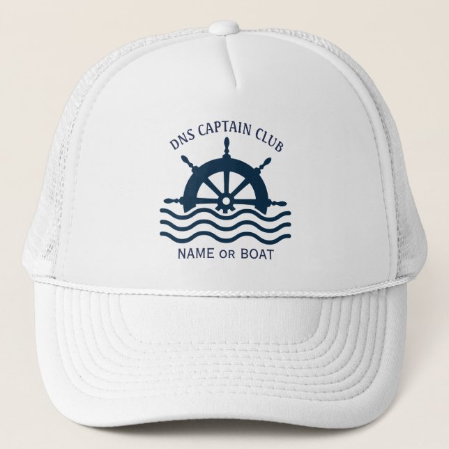 Casquette Nom de votre bateau capitaine  (Devant)