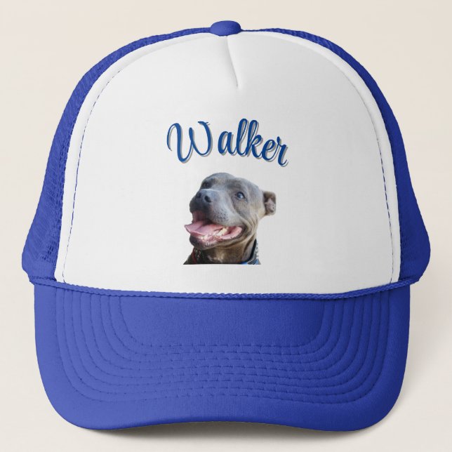 Casquette Nom de Walker avec Staffy Bull Terrier,  (Devant)