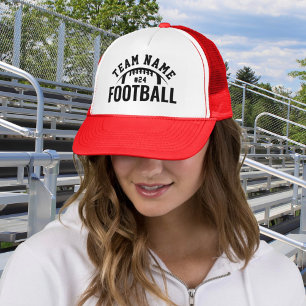 Casquette Nom d'équipe de football personnalisé Numéro Rouge