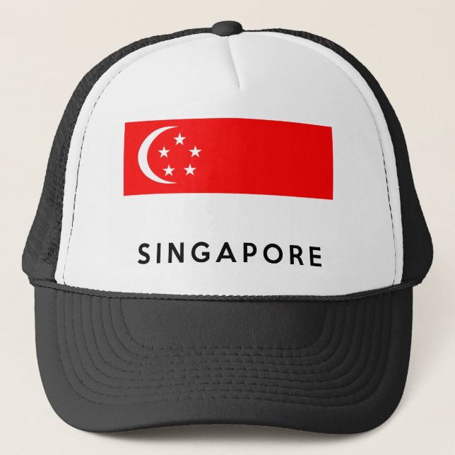 Casquette nom des textes de pays de drapeau de Singapour (Devant)