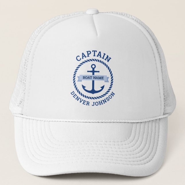 Casquette Nom du bateau-frontière de la corde d'ancrage du c (Devant)