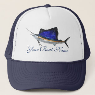 Casquette Nom du bateau personnalisé Chat de chalutier de po