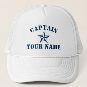 Casquette Nom du capitaine de bateau vedette nautique voile 