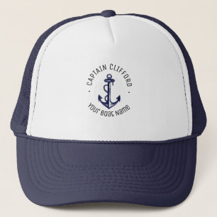 Casquette Nom du capitaine sur mesure Bateau Ancre nautique 