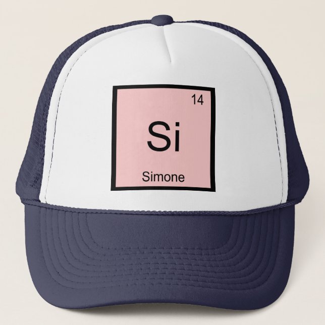 Casquette Nom du Simone Élément de chimie Tableau périodique (Devant)