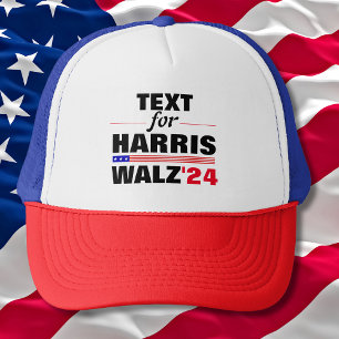 Casquette Nom du texte personnalisé pour Harris Walz 2024 El