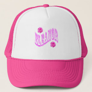 Casquette Nom Eleanor rose avec des roses,