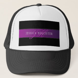 Casquette Nom élégant & initiale/s monogrammée/s