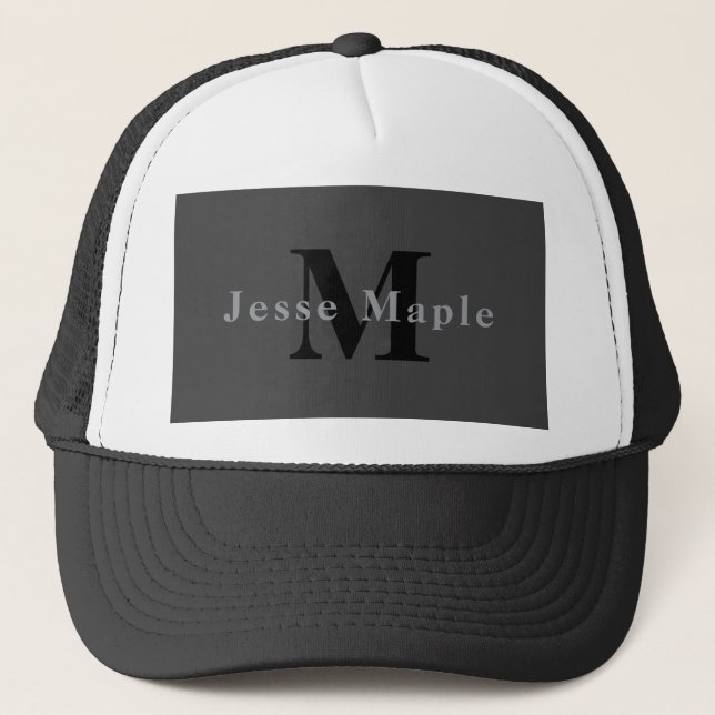 Casquette Nom et monogramme | Gris foncé (Devant)