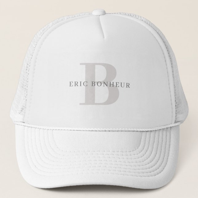 Casquette Nom et monogramme moderne élégant (Devant)