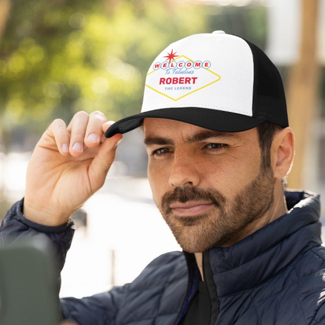 Casquette Nom et titre des signes de Vegas amusant (Créateur téléchargé)