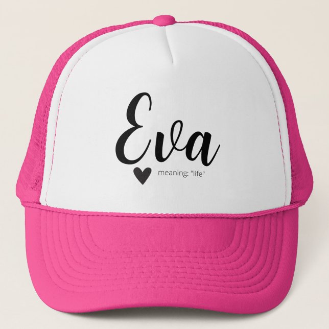 Casquette Nom Eva Signifiant Minimal Moderne Script Noir Bla (Devant)