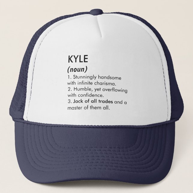 Casquette Nom Kyle, Nom modifiable, Nom personnalisé (Devant)